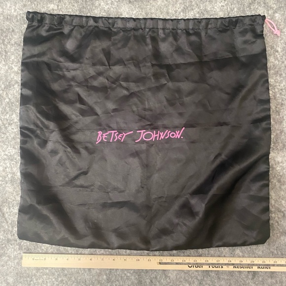 Betsey Johnson Dust Bag Storage Purse Shoes Travel Black 21 x 20” Drawstring - Picture 6 of 11